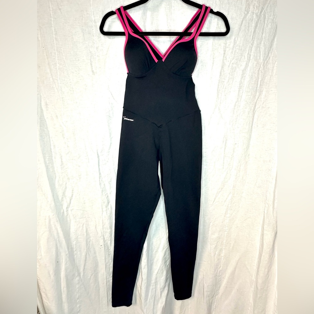 Shama Jade black and pink bodysuit S/M